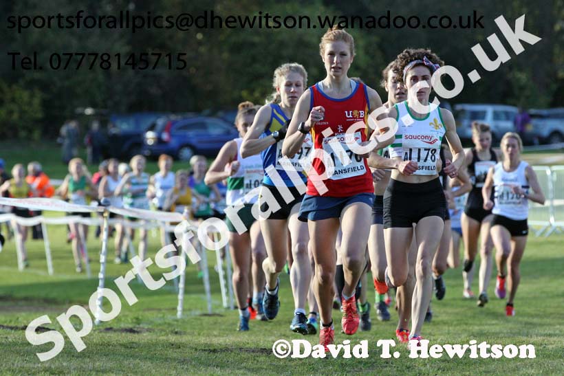 Senior women, 2016 National Cross Country Relays, Berry Hill Park, Mansfield. Photo: David T. Hewitson/Sports for All Pics